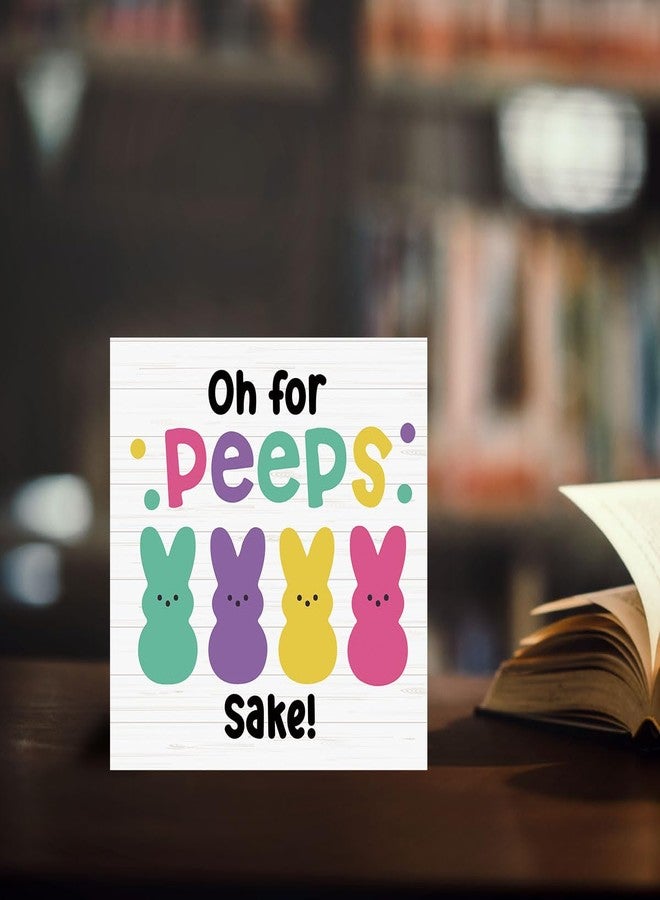 HTBIG Funny Easter Bunny Decor Desk Decor Wooden Box Sign Easter Decorations Easter Gift Wood Block Plaque Box Sign for Home Farmhouse Kitchen Bathroom Shelf Table Decoration Oh for Peeps Shake Sign - Image 5